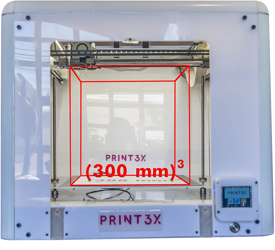 Volumen de impresión de la impresora 3D Axis One print3x printex printec print3c