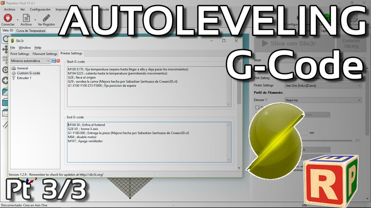 Cargar video: Miniatura del video de como modificar el Gcode del Autoleveling de la empresa print3x printex printec print3c