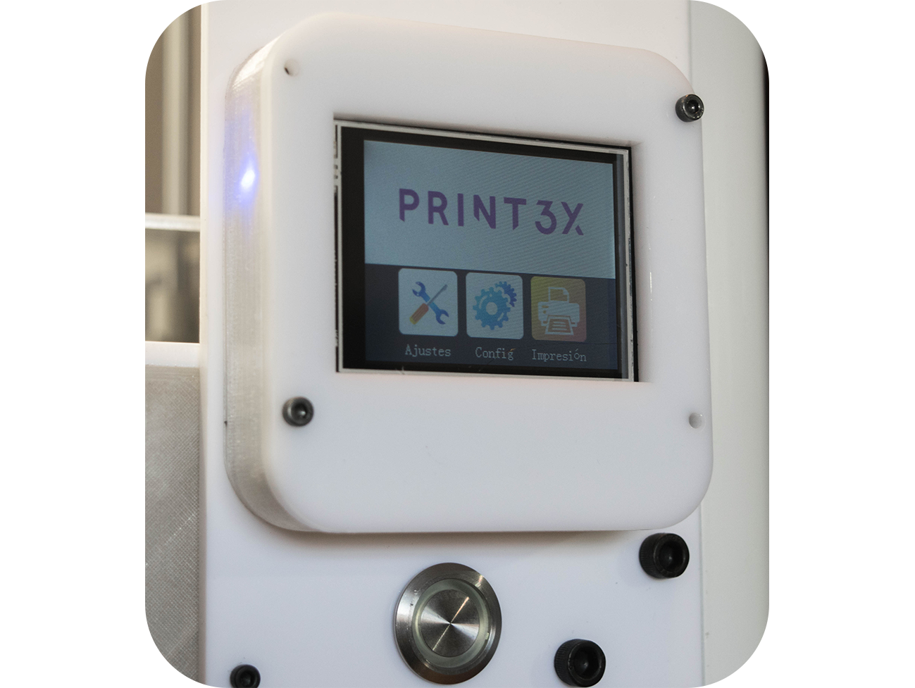 Pantalla Táctil de la impresora 3D Axis One de la empresa Print3x printex printec print3c